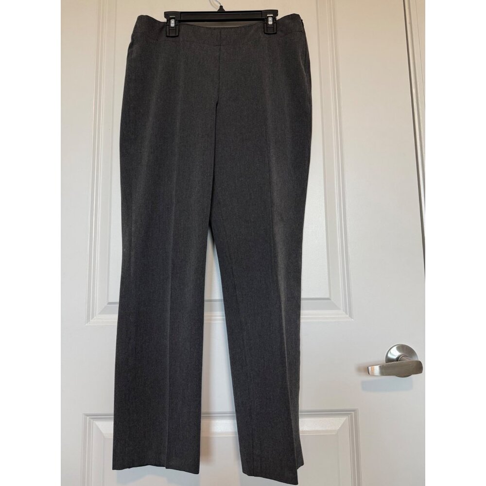 Talbots Womens Heritage Petite Pants Heritage 6P Gray Side Zip Stretch Office